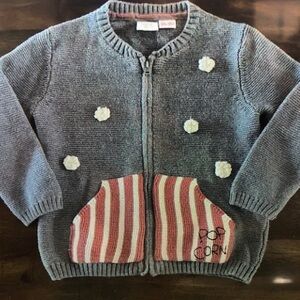 Gray Kids Sweater with Pink Accents